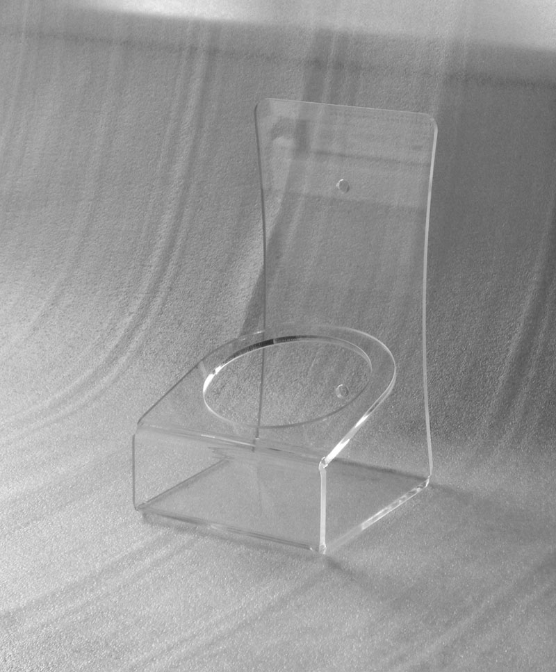 supporto espositivo in plexiglass trasparente